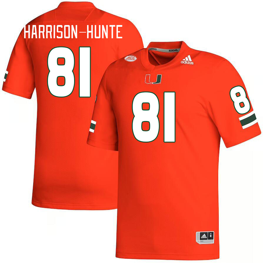 Men #81 Jared Harrison-Hunte Miami Hurricanes College Football Jerseys Stitched-Orange